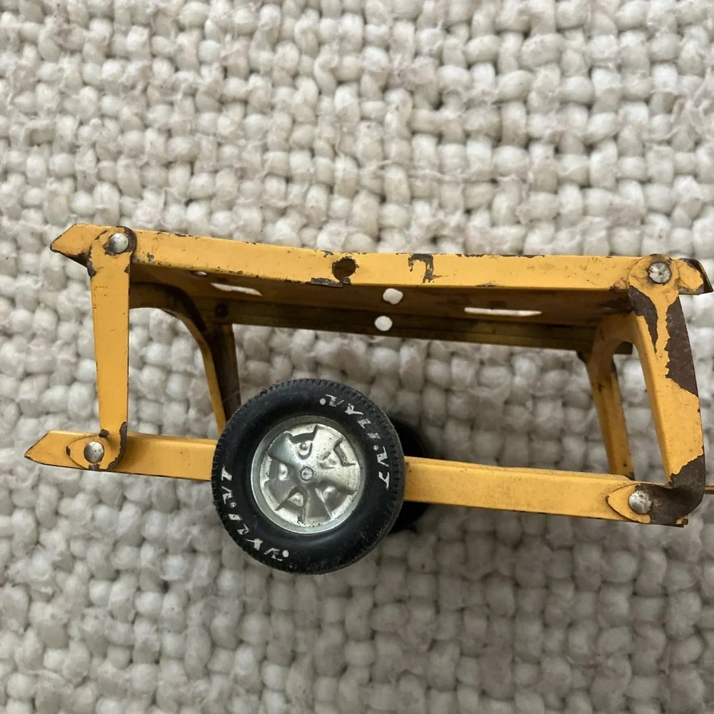 Vintage‎ Tonka Dump Truck With Trailer 1960's Pressed Steel Yellow Distressed
